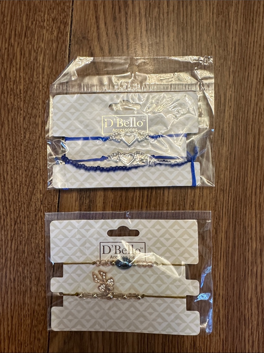 Group of 2 packs of D’Bello Accent Bracelet Sets.
